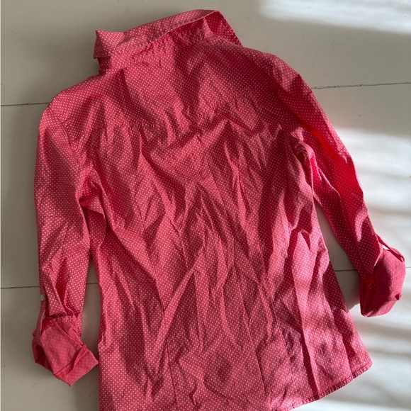 DAVID BITTON BUFFALO Pink Coral White Polka Dot Shirt Casual Button Up Fitted S - Picture 5 of 5